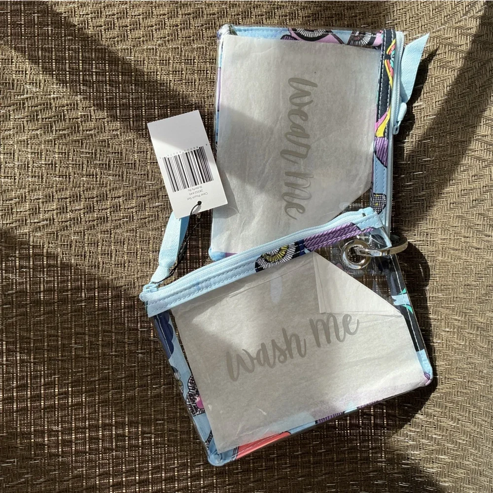 Vera Bradley Clear Plastic Pouch Set in Butterfly Bye Pattern
